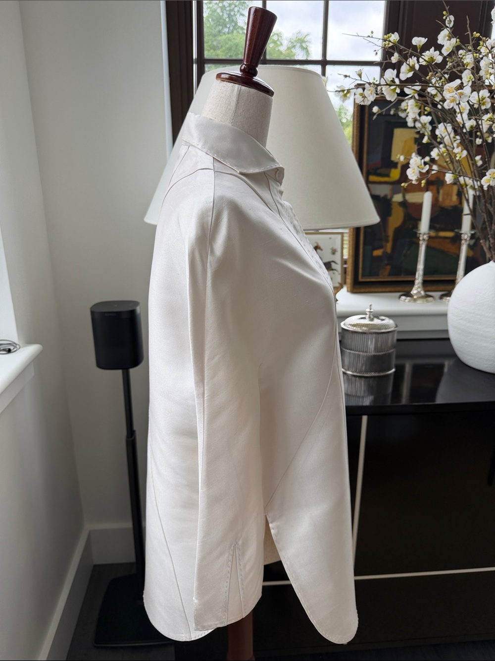 Chado Ralph Rucci Cream Structured Tunic - Picture 4 of 13